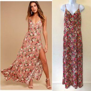 LULU'S Everlasting Bliss  Floral Print Maxi Dress, Size M